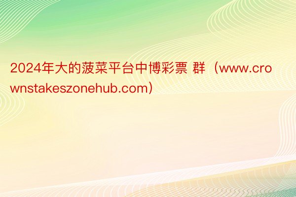 2024年大的菠菜平台中博彩票 群（www.crownstakeszonehub.com）